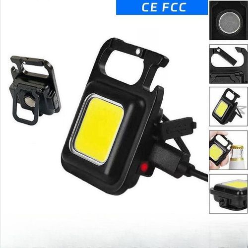 Mini Portable Rechargeable Porte-clés Lumière Multifonctionnel COB Emergency Torch Bouteille Ouverture Lampe de poche magnétique