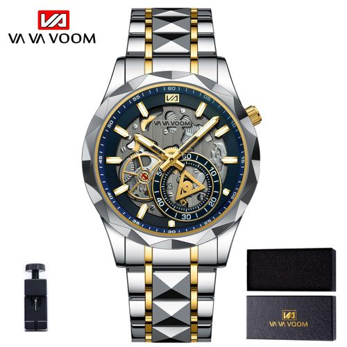 Montre de ville pour homme avec bracelet en acier livrée avec coffret cadeau et outil de réglage de montre