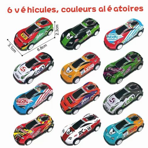 Set de voitures de course en métal, 4 ou 6 pièces, à retour automatique, pour collection et jeu