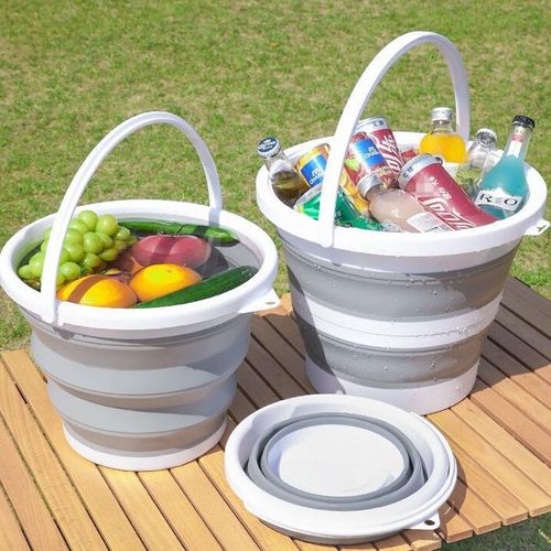 Seau rond pliable portable pour la pêche en plein air