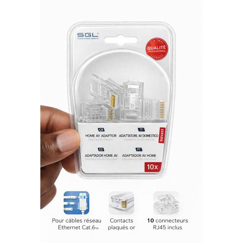 Connecteur Fiche RJ45 10 Unités - La Solution Idéale Pour Vos Besoins Réseau