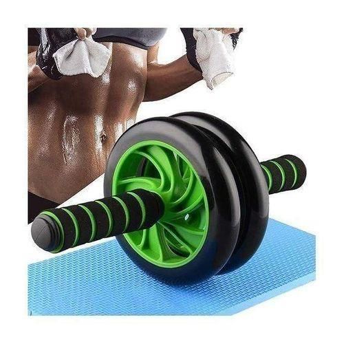 Roulette Exercice Pour Abdo + Tapis - Noir.