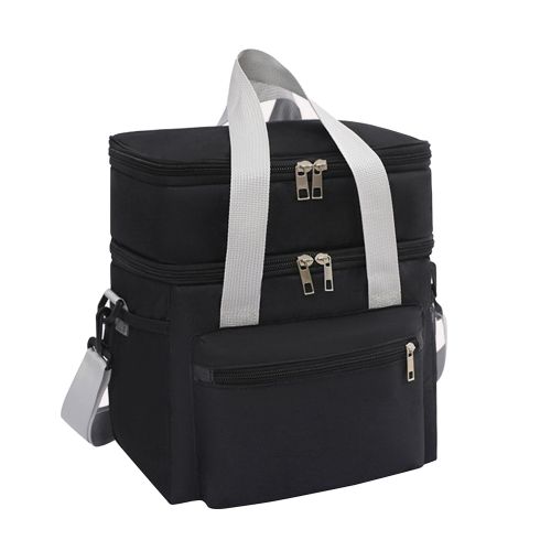 Sac à déjeuner isotherme à double couche - noir