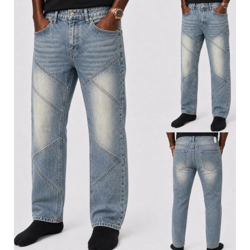 Pantalon Jean Homme Coupe Droit - Bleu Clair