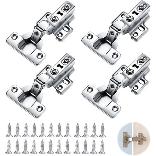 4 Pièces Charniere Encastrer Porte Placard Soft Close avec Amortisseur