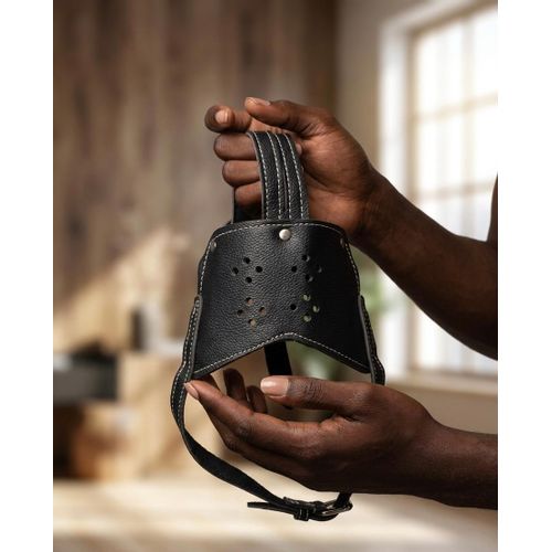 Muselière Professionnelle En Cuir Pour Chien - Sécurité Et Confort - Noir