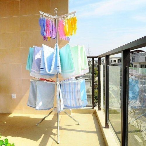 Séchoir à Linge Pliable à 3 Niveaux Pour Intérieur Et Extérieur Facilite à Transporter