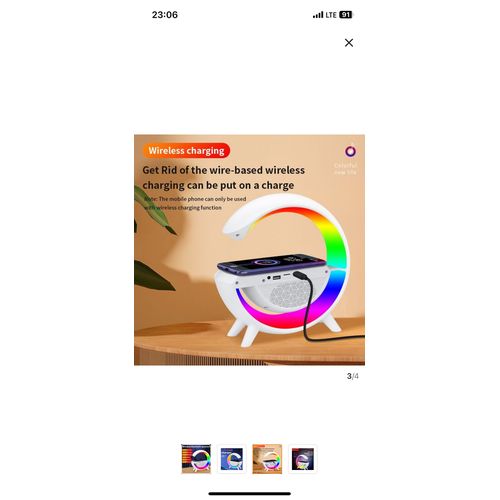 Chargeur Sans Fil RVB 3 En 1 De Type C Avec Haut-Parleur Bluetooth Et Veilleuse 51