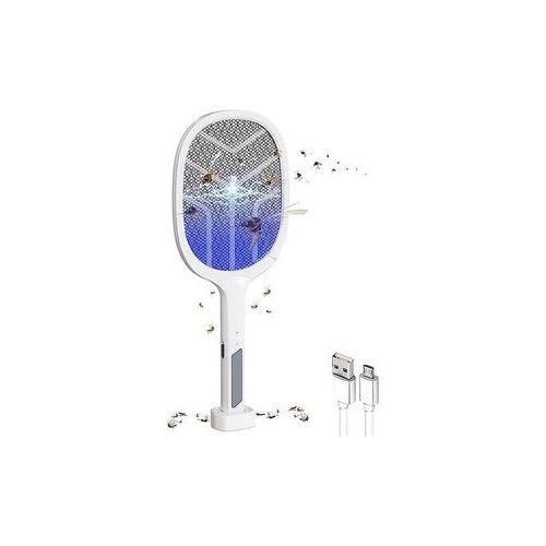 Raquette anti-moustique électrique rechargeable 2-en-1.