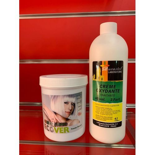 Crème Oxydante Volume 40% +Poudre Décapante De Coloration Jaune Pour Cheveux - Multicolore