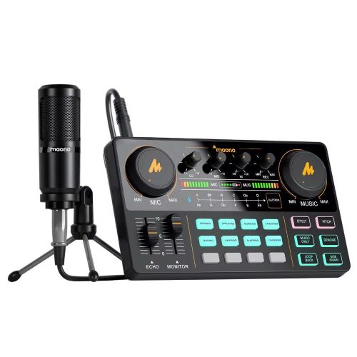 Kit microphone à condensateur AU-AM200S1 / AU-AM200 S1, kit de mixage portable tout-en-un pour la production de podcasts AM200
