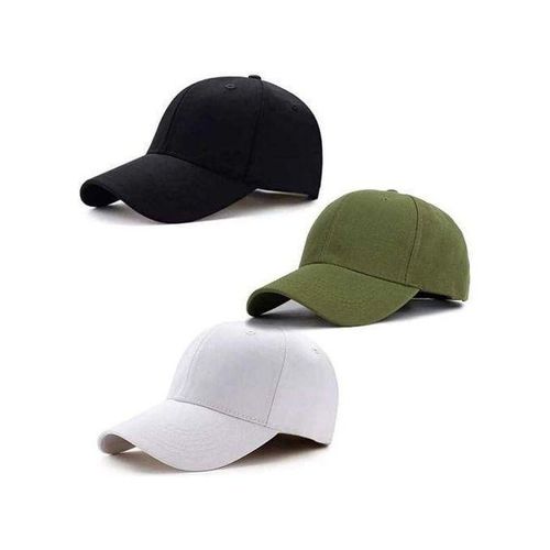 Lot de 3 casquettes de sport (noir, blanc, olive) JUJI