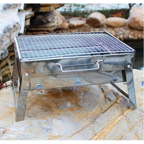 Réchaud de barbecue pliable portable en acier inoxydable pour le camping et les pique-niques, idéal pour la maison, le camping