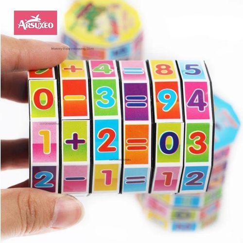 Cube magique des chiffres mathématiques pour enfants, jeu de puzzle Montessori éducatif pour apprendre et calculer