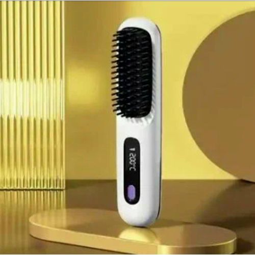 Fer à Lisser Sans Fil Portable Brosse Lissante Chauffante En Céramique