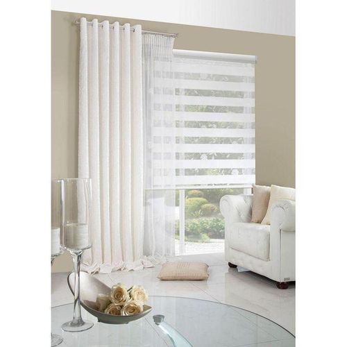 Store Zébra blanc 120 x 180 cm tissu largeur 120,9 cm polyester CH