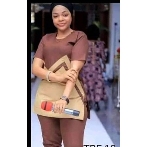 Ensemble Tunique Femme Manche Courte De Couleur Marron