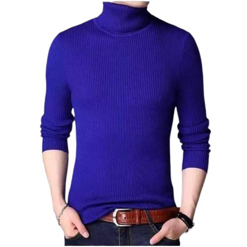 Pull col roul bleu