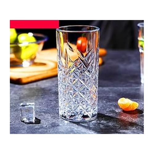 Lot de 6 Verres en Verre Transparent Motif Cristal