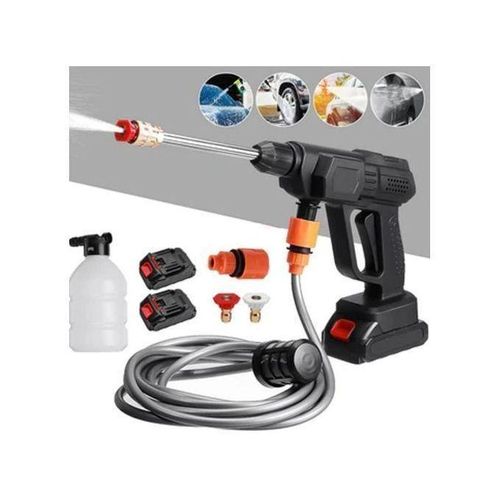Pistolet A Eau Lavage De Voiture Portable(Haute Pression) - Avec Deux Batteries - NOIR