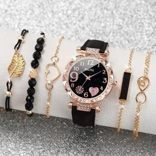 Mode Montre 6 En 1 Pour Femmes + Ensemble De Bracelet 14