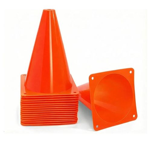 Lot de 10 Cônes d'Entraînement Sportif Multi-Usages - Orange Fluorescent