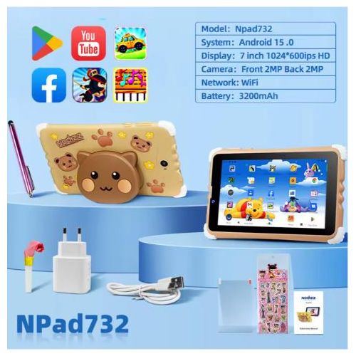 Tablette 7 pouces Android 15 tablettes Quad Core 4GB + 128GB ROM 3200mAh double caméra Bluetooth WiFi tablette PC
