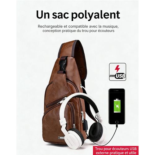 Sac bandoulire rtro pour hommes