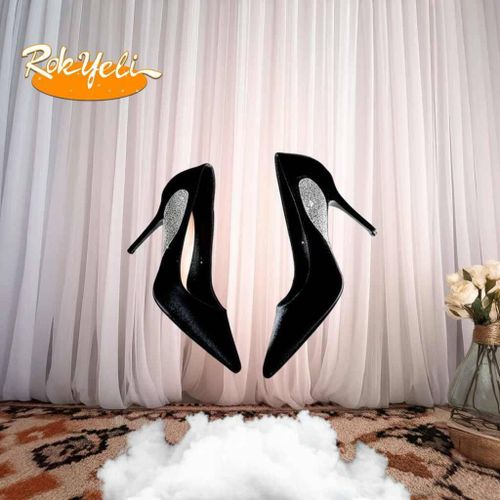 Escarpins Femme Noir Élégants à Talons Hauts – Chaussures Glamour Chic pour Soirée, Mariage et Bureau