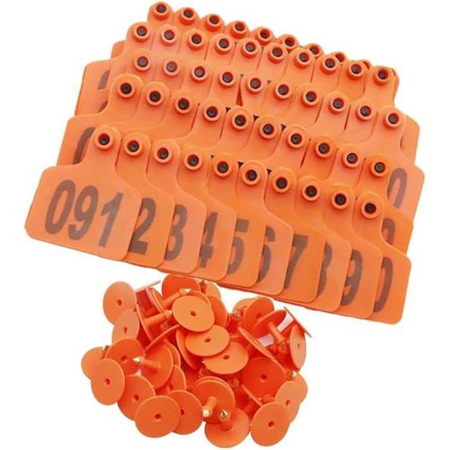 Pince à oreille en alliage d’aluminium orange applicateur d’étiquettes d’oreille pour porcs bovins moutons