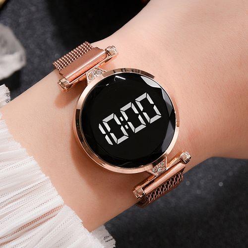 Montre-Bracelet - LED - Pour Femme - Rose / Or