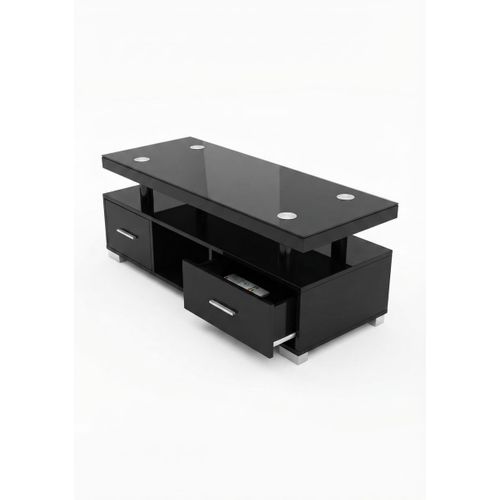 Table Television Salon, Meuble TV Moderne, Meuble TV for Chambre à Coucher, Centre de Divertissement avec Armoire de Rangement, Console TV en Bois