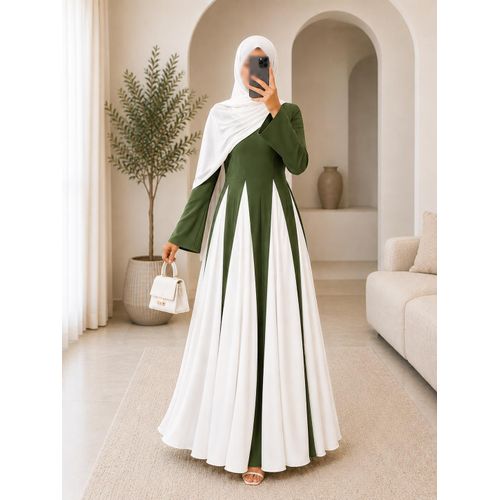 Robe Longue Élégante Femme-design bicolore chic