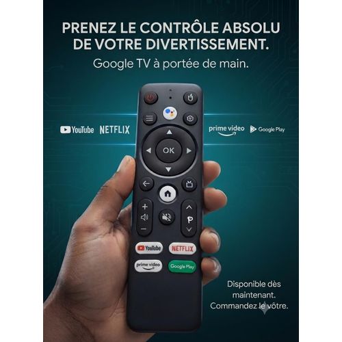 Télécommande universelle Smart TV & Box Android – avec commandes vocales et raccourcis streaming