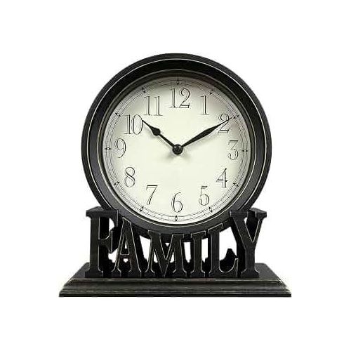 Horloge de Table Décorative FAMILY – Design Élégant Vintage – Noir