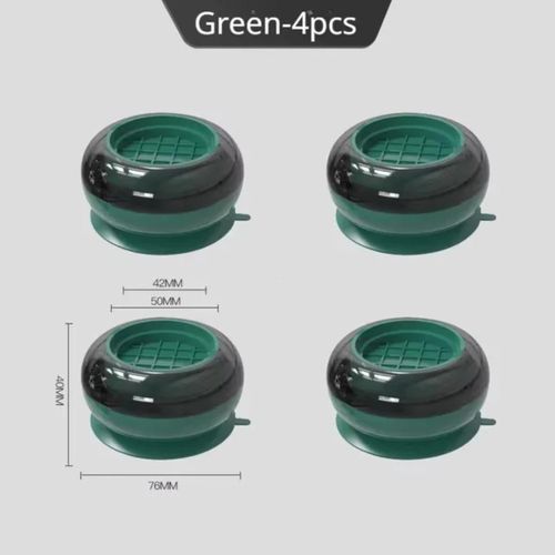 Lot de 4 Patins Anti-Vibration et Antidérapants pour Machine à Laver et Meubles - Vert Émeraude