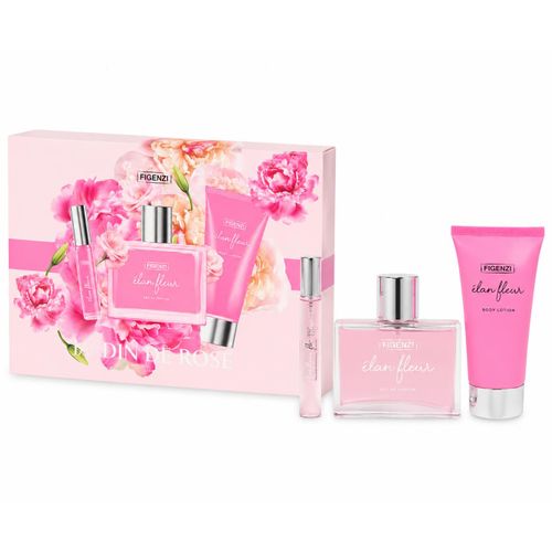Coffret Cadeau Elan Fleur 3 Pièces – Eau de Parfum, Brume de Sac & Lotion Corps