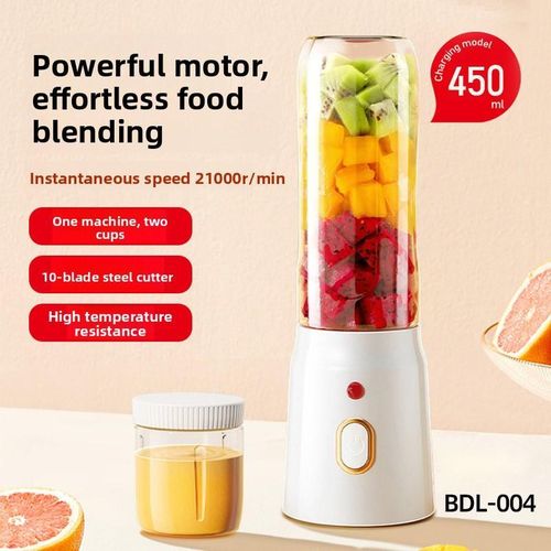 Blender PortabBlender Portable Rechargeable en Acier Inoxydablele Rechargeable 450 ml – Mixeur USB – 10 Lames en Acier Inoxydable