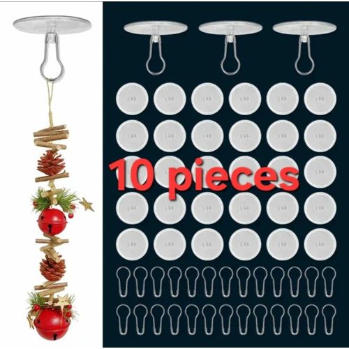 Lot de 10 Crochets Muraux Décoratifs à Ventouse Transparents