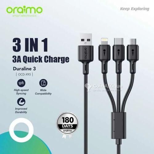 CABL 3 En 1 - LIGHTNING - MICRO USB - Type-C