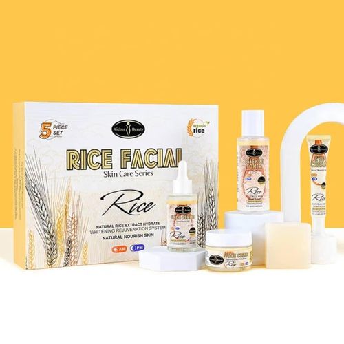 Coffret Soin Visage au Riz (5 Pièces) / BLANC