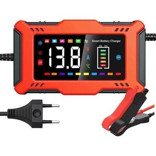 Chargeur de batterie pour voiture/moto, chargeur à impulsions entièrement automatique, 12 V, 4 Ah à 100 Ah