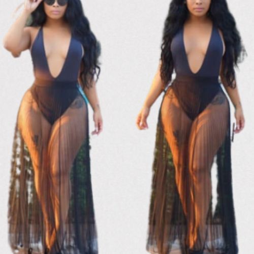 BODY SUITE+JUPE TRANSPARENT