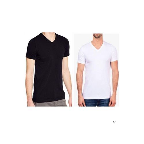 Lot de 2 tee shirts Noir et Blanc col V