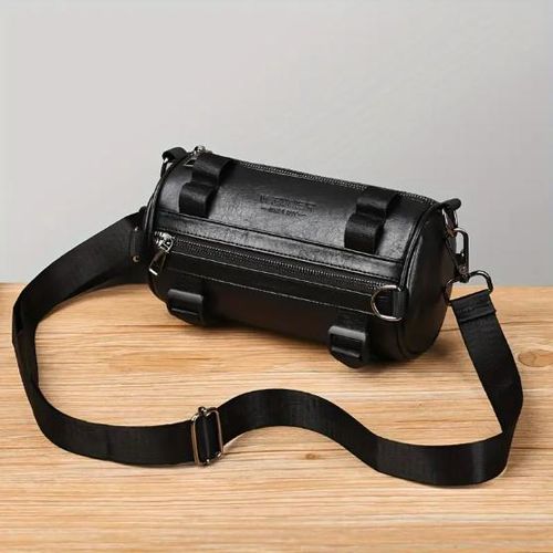 Sac de poitrine multifonctionnel en PU, sac à bandoulière, sac messager, grande capacité avec plusieurs poches, bandoulière amovible, sac à dos