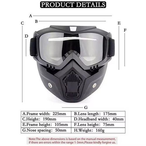 Masquer et lunettes de moto