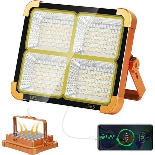 Lampe De Travail Rechargeable à LED 150 W, Projecteur Solaire Portable Avec Batterie 12500 MAh, Construction à Quatre Modes Solaire D'urgence Pour Camping, Réparation De Voiture BHJ