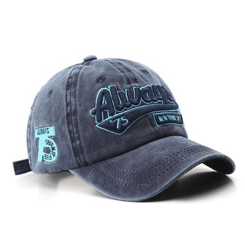 Chapeau de baseball extérieur pour hommes et femmes, à empiècements de lettres lavables et vieillies, avec fermeture éclair.