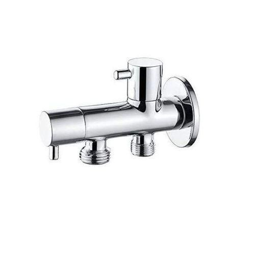 Robinet D’arrêt équerre 1/2" à Double Sorties 1/2" Et 3/8" // Chromé Eau Froide De LUXE