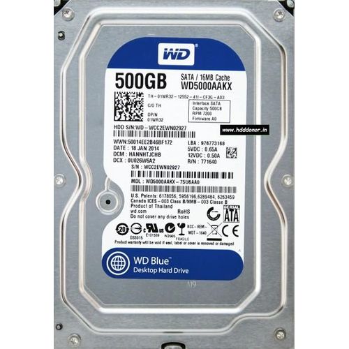 Disque dur Bleu HDD 500Go Disque dur interne